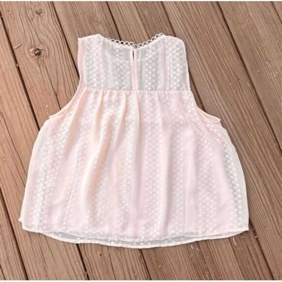 Mi Ami Francesca's Pink Bubble Gum Sleeveless Blouse Semi Sheer Keyhole Back Eye - Picture 4 of 7